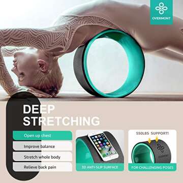 Overmont Yoga Wheel Set 3 Pack Yoga Foam Roller Perfect for Back Pain Backbends & Stretches Increase...