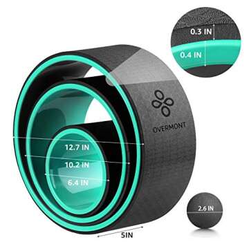 Overmont Yoga Wheel Set 3 Pack Yoga Foam Roller Perfect for Back Pain Backbends & Stretches Increase Strength & Flexibility, Massage Ball Included