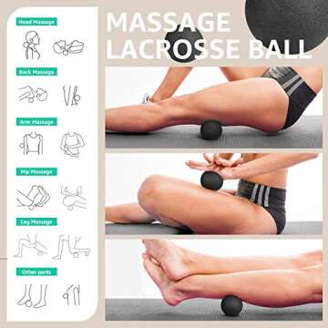 Overmont Yoga Wheel Set 3 Pack Yoga Foam Roller Perfect for Back Pain Backbends & Stretches Increase Strength & Flexibility, Massage Ball Included