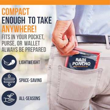 Hagon PRO Disposable Rain Ponchos for Adults (5 Pack)