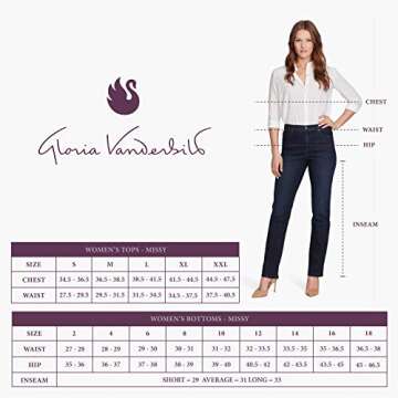 Gloria Vanderbilt Women's Amanda Classic High Rise Tapered Jean Standard, Frisco, 14 Short