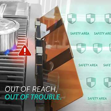 Prince Lionheart Stove Guard for Child Safety Premium Adhesive Stove Guard that Protects from Burns Adjustable Stove Guard