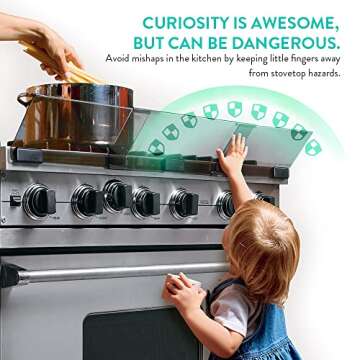 Prince Lionheart Stove Guard for Child Safety Premium Adhesive Stove Guard that Protects from Burns Adjustable Stove Guard