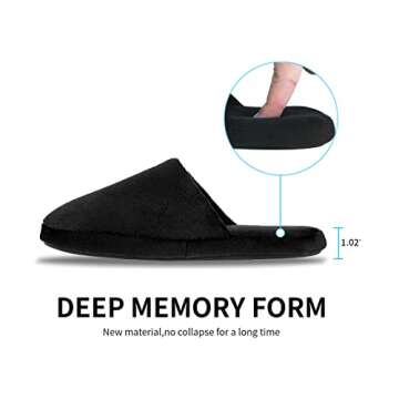 3-Pair Luxury Spa Slippers - Cotton Memory Foam Non-slip Closed Toe Washable Slippers for Hotel, Gue...