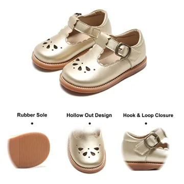 Stylish Gold Mary Jane Shoes for Toddler Girls