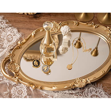 Sooyee Gold Mirror Tray - Elegant Decorative Home Accessory