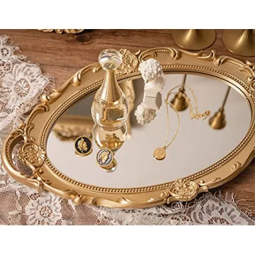 Sooyee Gold Mirror Tray - Elegant Decorative Home Accessory