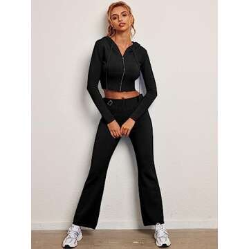 LILLUSORY 2 Two Piece Sets Women 2025 Fall Fashion Casual Trendy Sexy Y5K Clothes Sweatsuit Sweat Suit Matching Loungewear Lounge Pants Hoodies Sweater Outfits Clothing