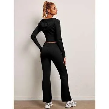 LILLUSORY 2 Two Piece Sets Women 2025 Fall Fashion Casual Trendy Sexy Y5K Clothes Sweatsuit Sweat Suit Matching Loungewear Lounge Pants Hoodies Sweater Outfits Clothing