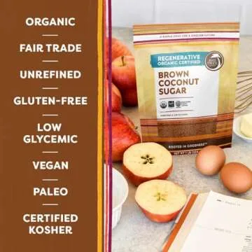 Big Tree Farms Organic Brown Coconut Sugar - Coconut Palm Sugar, Unrefined, Fine Crystals, Cane Sugar Replacement, Coconut Blossom Nectar, Vegan, Perfect for Baking - 1 Pound (Pack of 1)
