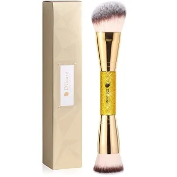 DUcare Foundation Brush Contour Bronzer Makeup Brush Double Ended Self Tanner Brush Sculpting Brush ...