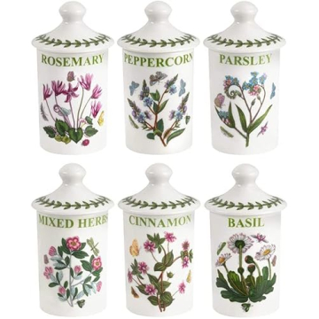 Portmeirion Botanical Spice Jars Set with Labels