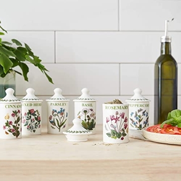 Portmeirion Botanical Spice Jars Set with Labels
