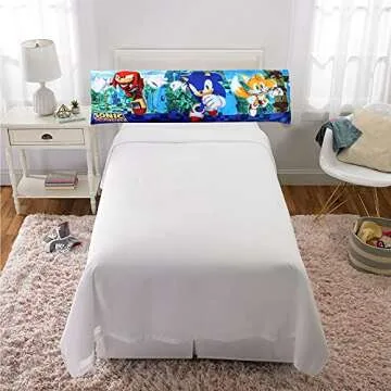 Franco Kids Bedding Super Soft Microfiber Zippered Body Pillow Cover, 54 in x 20 in, Sonic The Hedgehog