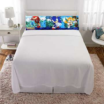 Franco Kids Bedding Super Soft Microfiber Zippered Body Pillow Cover, 54 in x 20 in, Sonic The Hedgehog