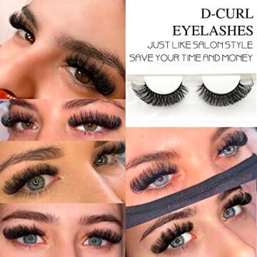 Royaomis D Curl Natural False Eyelashes for a Glam Look