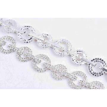 KAOYOO 1 Yard Crystal Rhinestone Chain Trim for DIY Embellishments,Sewing Crafts,Wedding,Decoration