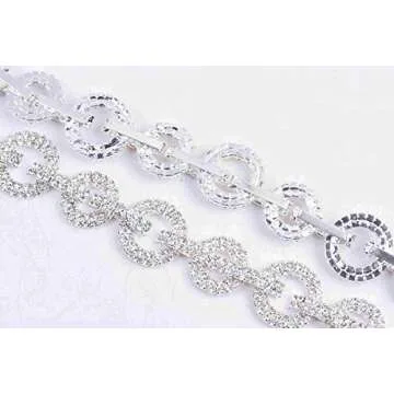 KAOYOO 1 Yard Crystal Rhinestone Chain Trim for DIY Embellishments,Sewing Crafts,Wedding,Decoration