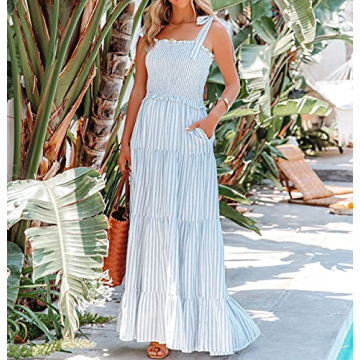 R.Vivimos Summer Cotton Boho Dress with Pockets