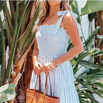 R.Vivimos Summer Cotton Boho Dress with Pockets