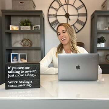 Funny Office Decor Sign for Cubicle Decor or Desk Decorations for Women Office - Cute Desk Accessori...