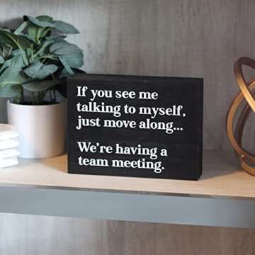 Funny Office Decor Sign for Cubicle Decor or Desk Decorations for Women Office - Cute Desk Accessories