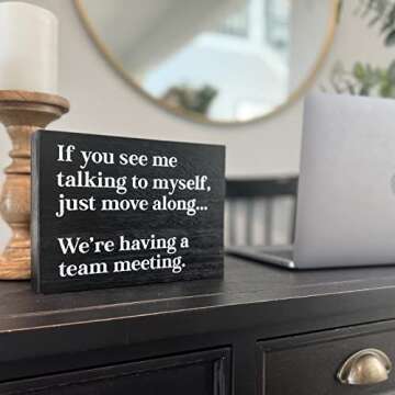 Funny Office Decor Sign for Cubicle Decor or Desk Decorations for Women Office - Cute Desk Accessories