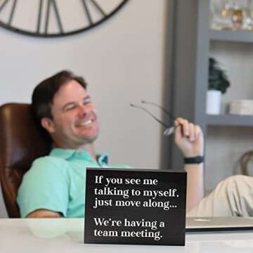 Funny Office Decor Sign for Cubicle Decor or Desk Decorations for Women Office - Cute Desk Accessories