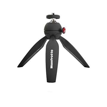 Manfrotto MTPIXI-B PIXI Mini Tripod, Black, Bundled with A ZAYKiR Universal Smartphone Tripod Adapter