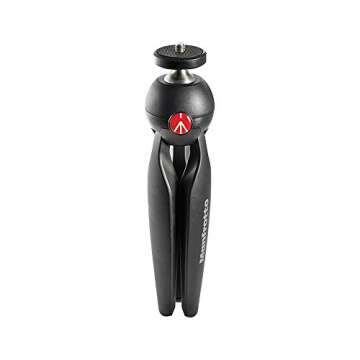 Manfrotto MTPIXI-B PIXI Mini Tripod, Black, Bundled with A ZAYKiR Universal Smartphone Tripod Adapter