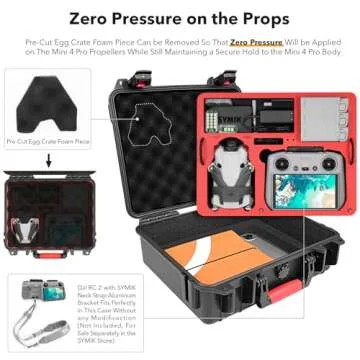 SYMIK P330-MMDL Dual Layer Mini 4 Pro Case, Waterproof Hard Carrying Case for DJI Mini 4 Pro/Mini 3/Mini 3 Pro Fly More Combo, Fits DJI RC 2/RC, RC-N2/N1, Charger Hub, Tablet Holder, Landing Pad, iPad
