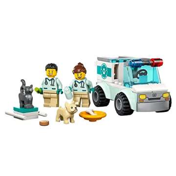 LEGO City Vet Van Rescue 60382, Toy Animal Ambulance, Learning Toy Playset for Kids 4 Plus Years Old with 2 Veterinary Minifigures, Dog & Cat Figures