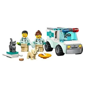 LEGO City Vet Van Rescue 60382, Toy Animal Ambulance, Learning Toy Playset for Kids 4 Plus Years Old with 2 Veterinary Minifigures, Dog & Cat Figures