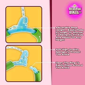 IPIDIPI TOYS Skip It Ankle Toy - Pink Retro Skipit Hopper, Ankle Jump Rope Skip Ball, Improve Coordi...