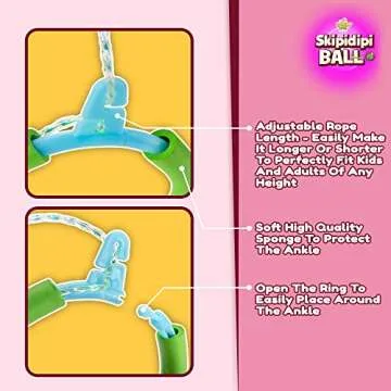 IPIDIPI TOYS Skip It Ankle Toy - Pink Retro Skipit Hopper, Ankle Jump Rope Skip Ball, Improve Coordi...