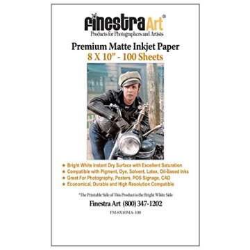 8" x 10" Premium Arctic Matte Inkjet Photo Paper - 100 Sheets