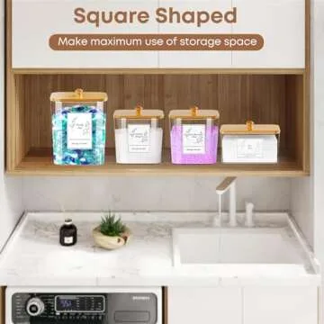 COAZEX Clear Laundry Pods Container & Dryer Sheet Holder