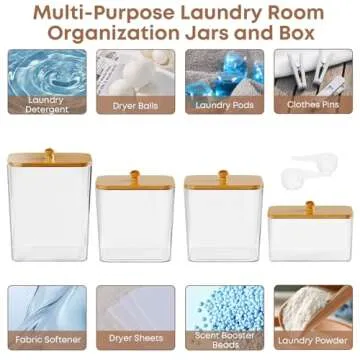 COAZEX Clear Laundry Pods Container & Dryer Sheet Holder