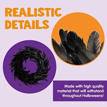 JOYIN Natural Feathers Wreath for Elegant Halloween Decor