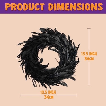 JOYIN Natural Feathers Wreath for Elegant Halloween Decor