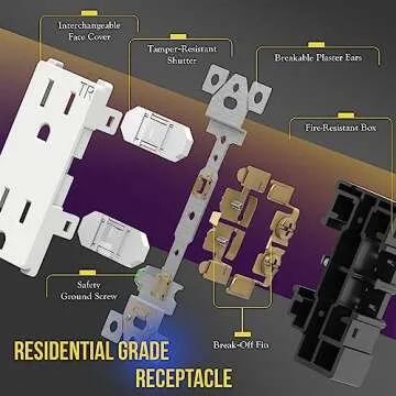 Durable Tamper-Resistant ENERLITES Wall Outlet - 10 Pack