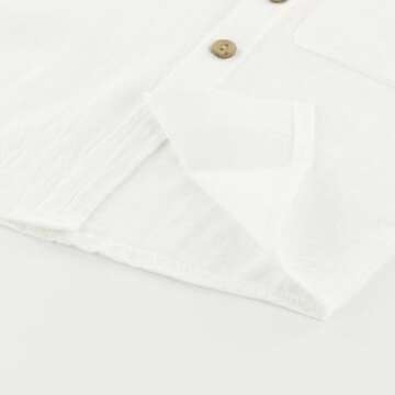 ACESTAR Toddler Baby Boys 2 Pieces Cotton Linen Set Short Sleeve Button Down Shirt and Shorts Set Beach Shorts Spring Summer Outfits（Light Blue,100）