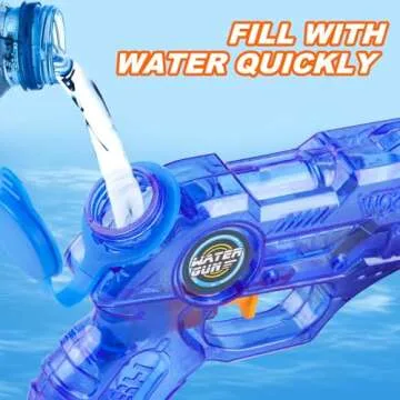 DERAYEE Water Gun for Kids, 2 Packs Small Water Blaster Guns 100cc Capacity Water Pistol Toys Squirt Guns for Boys & Girls Outdoor Summer Swimming Pool Beach Water Fighting Fun