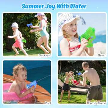 DERAYEE Water Gun for Kids, 2 Packs Small Water Blaster Guns 100cc Capacity Water Pistol Toys Squirt Guns for Boys & Girls Outdoor Summer Swimming Pool Beach Water Fighting Fun