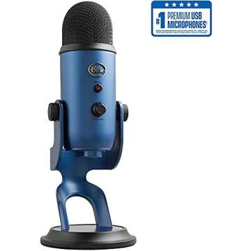 Yeti USB Mic for Recording & Streaming on PC and Mac, 3 Condenser Capsules, 4 Pickup Patterns, Headp...