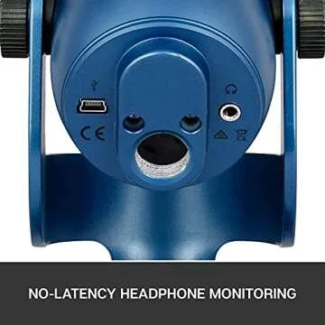 Yeti USB Mic for Recording & Streaming on PC and Mac, 3 Condenser Capsules, 4 Pickup Patterns, Headphone Output Volume Control, Mic Gain Control, Adjustable Stand Midnight Blue (988-000101) (Renewed)