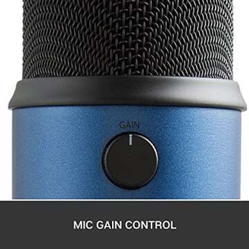 Yeti USB Mic for Recording & Streaming on PC and Mac, 3 Condenser Capsules, 4 Pickup Patterns, Headphone Output Volume Control, Mic Gain Control, Adjustable Stand Midnight Blue (988-000101) (Renewed)