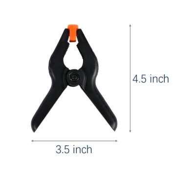 10 PCS 4.5 inch Professional Plastic Large Spring Clamps Heavy Duty for Crafts or Plastic Clips and Backdrop Clips Clamps for Backdrop Stand,Photography, Home Improvement and so on…