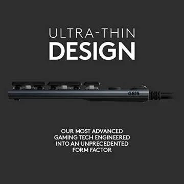 Logitech G815 LIGHTSYNC RGB Mechanical Gaming Keyboard with Low Profile GL Clicky key switch, 5 prog...