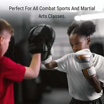 Hayabusa T3 Boxing Gloves for Kids and Teens Wrist and Knuckle Protection, Dual-X Hook and Loop Closure, Splinted Wrist Support, 5 Layer Foam Knuckle Padding - White/Gold, 6oz